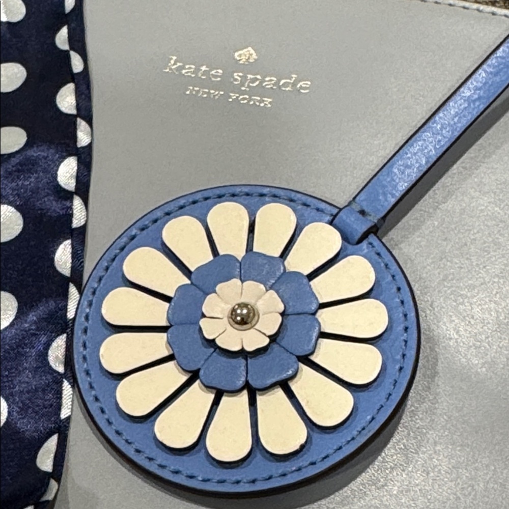 Kate Spade Bag Rosa Blue Leather Tote - Picture 15 of 17